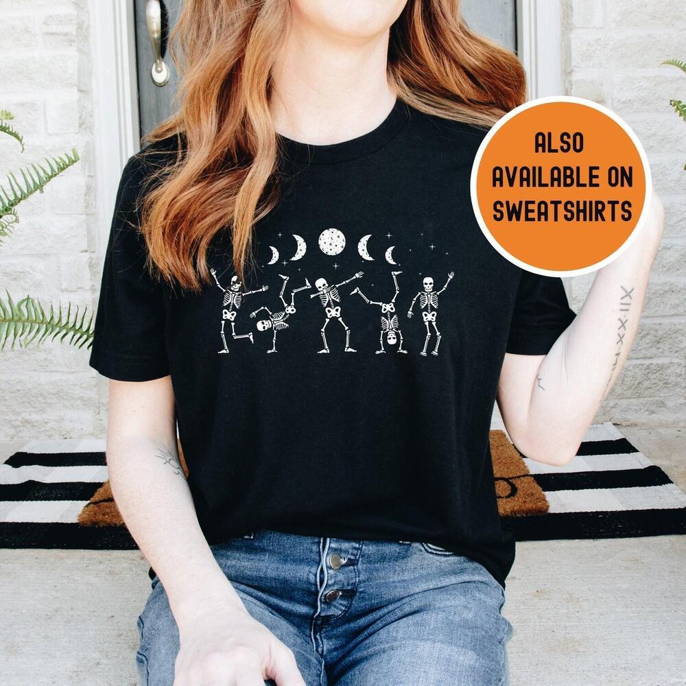 Skeletons Dancing Shirt Funny Skeleton Shirt Dancing Skeleton Halloween - Picture 1 of 4